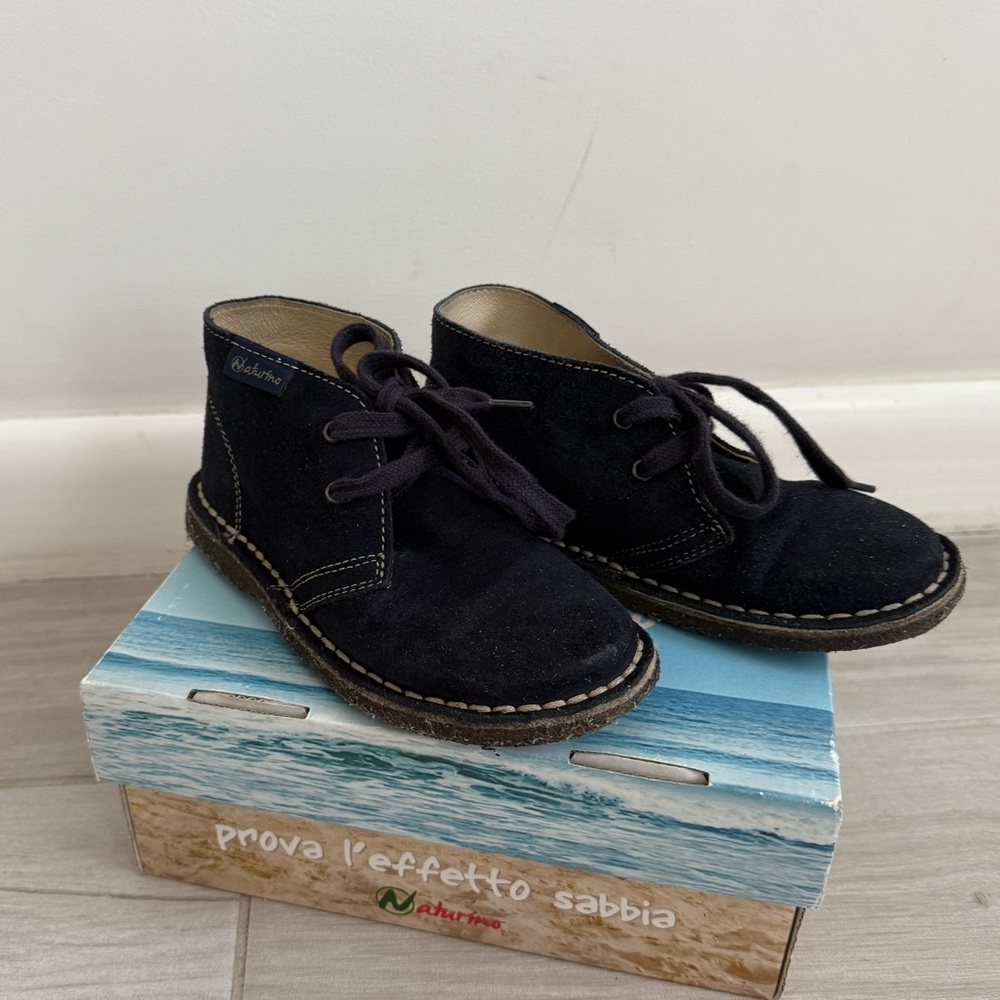 Naturino, Navy suede leather boot, kids, size 28